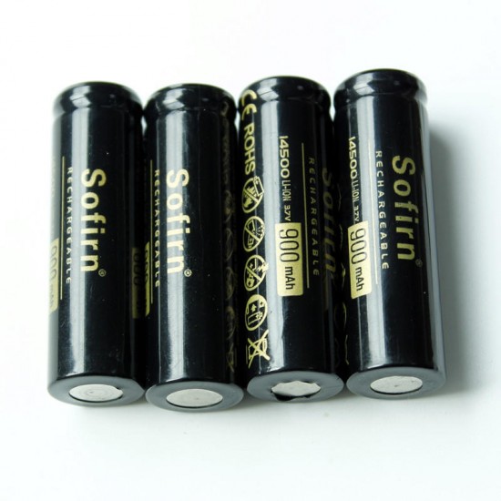 2Pcs 900mAh 14500 Li-ion Batteries For LED Flashlight