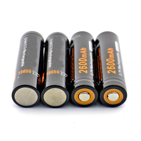 2Pcs 18650P 2600mah 3.7v 18650 Li-ion Lithium Battery With Protected PCB + Battery Case