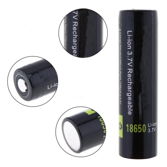 2Pcs 3.7v 3400mah 18650 Battery Protected High Discharge Li-ion Lithium Battery + Box for LED Flashlight Flash Light