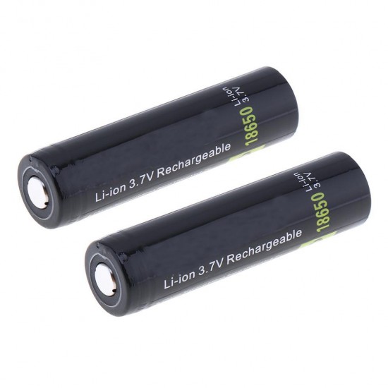 2Pcs 3.7v 3400mah 18650 Battery Protected High Discharge Li-ion Lithium Battery + Box for LED Flashlight Flash Light