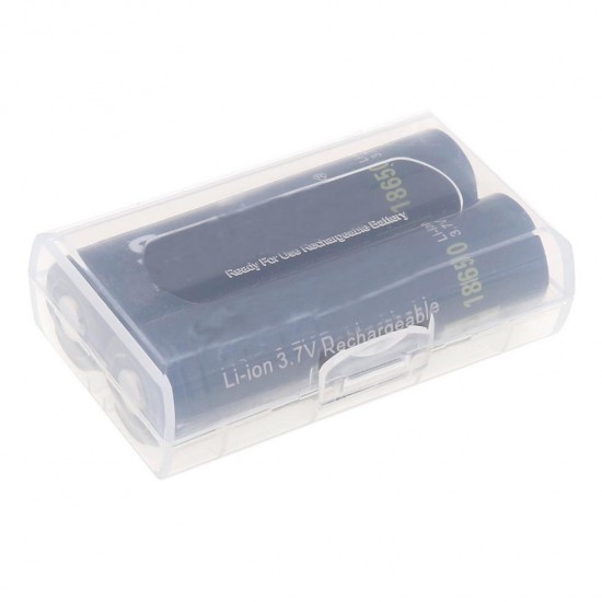 2Pcs 3.7v 3400mah 18650 Battery Protected High Discharge Li-ion Lithium Battery + Box for LED Flashlight Flash Light