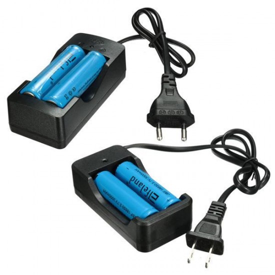 2x 3.7V 3000mAh 18650 Li-ion Battery + EU/US Plug Charger