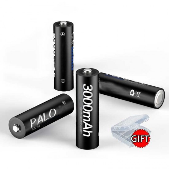 4 Pcs AA Battery USB Rechargeable 1.2V 3000mAh Ni-MH Battery With Storage Box 4 Pcs AA Battery USB Rechargeable 1.2V 3000mAh Ni-MH Battery With Storage Box