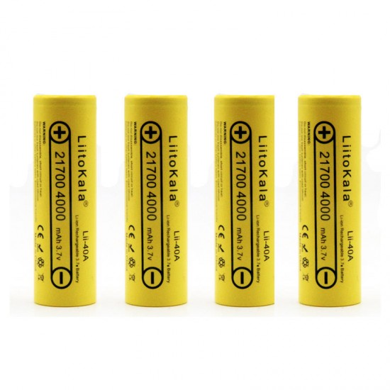 4PCS Lii-40A 21700 Battery 4000mah 3.7V 40A Rechargeable Li-Ni Battery 4PCS Lii-40A 21700 Battery 4000mah 3.7V 40A Rechargeable Li-Ni Battery