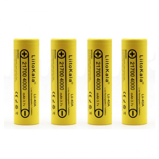 4PCS Lii-40A 21700 Battery 4000mah 3.7V 40A Rechargeable Li-Ni Battery