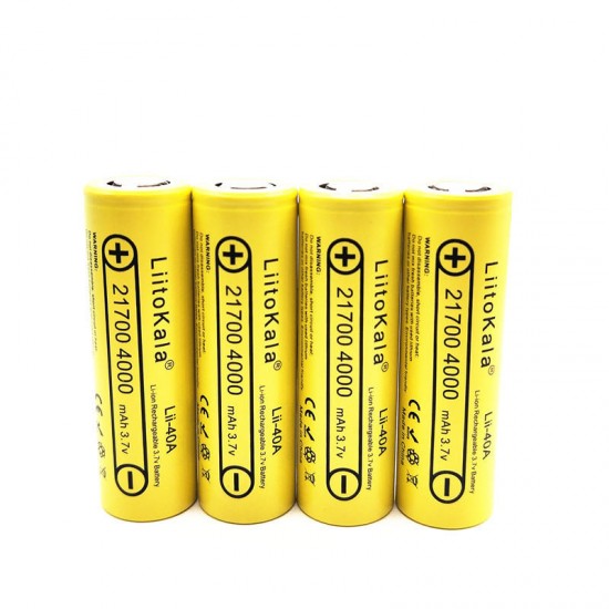 4PCS Lii-40A 21700 Battery 4000mah 3.7V 40A Rechargeable Li-Ni Battery 4PCS Lii-40A 21700 Battery 4000mah 3.7V 40A Rechargeable Li-Ni Battery