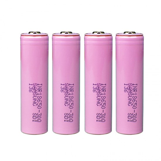 4Pcs INR18650-30Q 3000mAh 20A Discharge Current 18650 Power Battery Unprotected Button Top 18650 Battery For Flashlights E Cig Tools