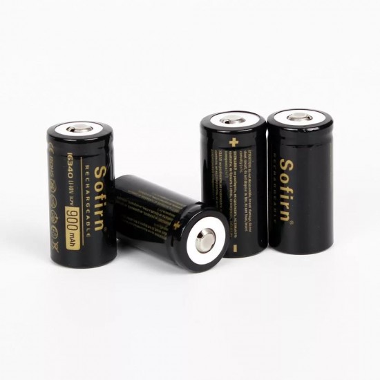 4Pcs 3.7v 900mAh 16340 Battery Li-ion Battery Rechargeable Battery lithium battery