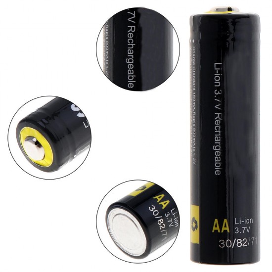 4Pcs 3.7v 800mah AA Li-ion Battery Protected High Discharge Rechargeable Battery + Box