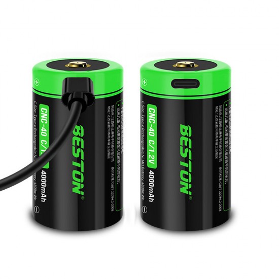 CNC-4 1.2AV 4000mAh Energizer Max C Battery USB-C QC Rechargeable Six Protections Alkaline C No.2 Cell