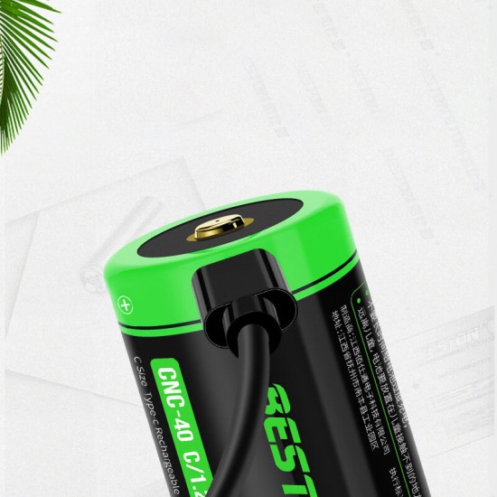 CNC-4 1.2AV 4000mAh Energizer Max C Battery USB-C QC Rechargeable Six Protections Alkaline C No.2 Cell