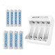 Micro USB AA AAA Battery Charger 4 Slot Indicator Light USB Charging Charger