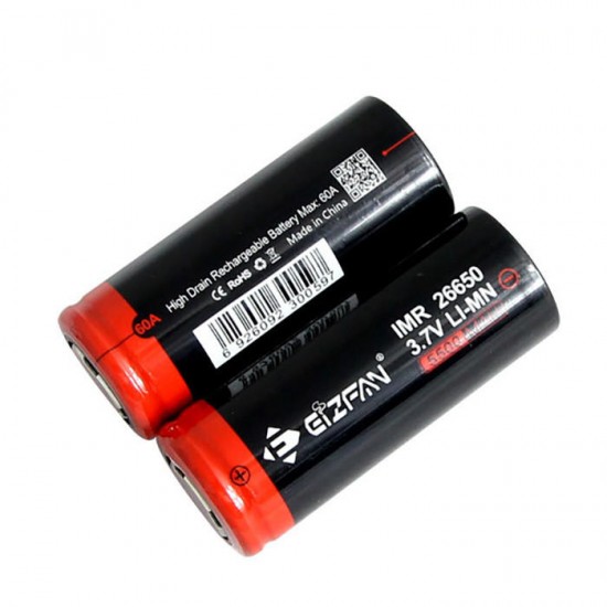 2pcs 26650 battery high capacity 5500mAh 3.7V li ion battery cell 26650