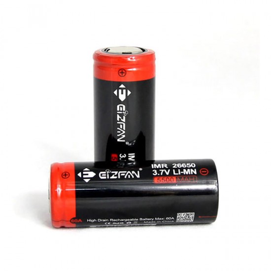 2pcs 26650 battery high capacity 5500mAh 3.7V li ion battery cell 26650