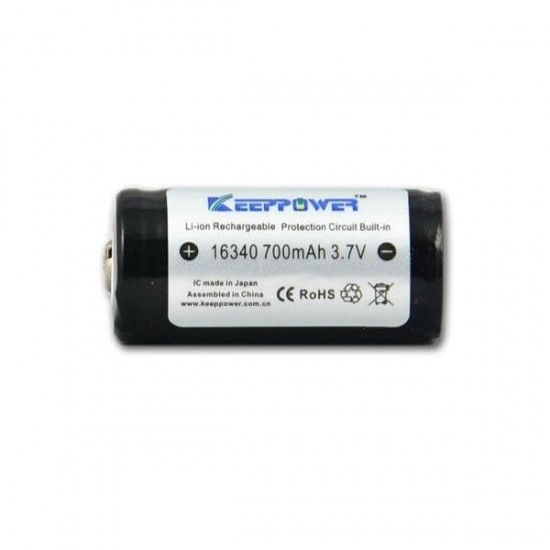 16340 CR123A 700mAh Protected Rechargeable Li-ion Battery