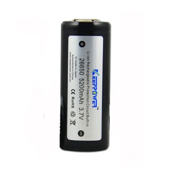 ICR26650 5200mAh 3.7v Protected Rechargeable Li-ion Battery 71.1cm