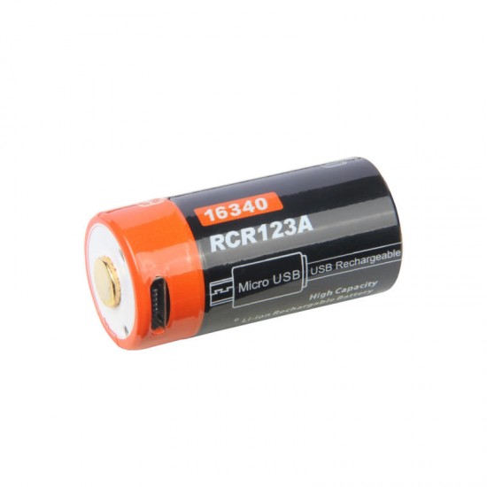 NRB-L650 650mAh 3.7V USB Rechargeable Protected 16340 Li-ion Battery with LED Indicator