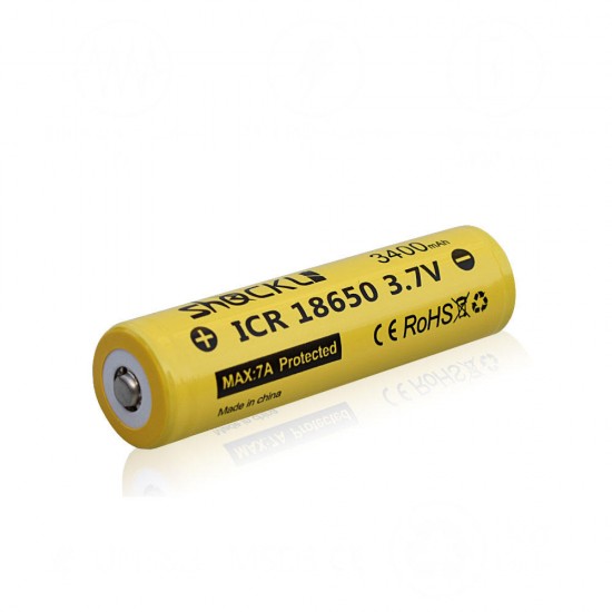 18650 3400mAh Protected Button Top 3.7V Rechargeable Battery for Flashlight E cigs -2pcs+Battery Case