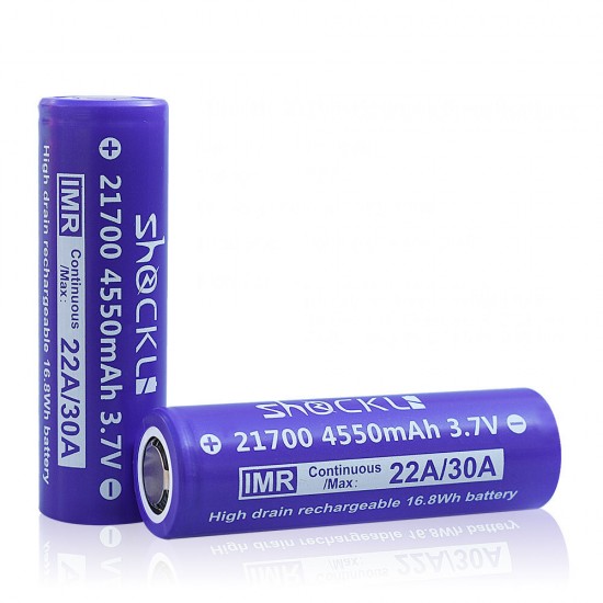 21700 Battery 4550mAh Flat top High Drain 22A 3.7V Li-ion Rechargeable Battery - 2PCS 21700 Battery 4550mAh Flat top High Drain 22A 3.7V Li-ion Rechargeable Battery - 2PCS