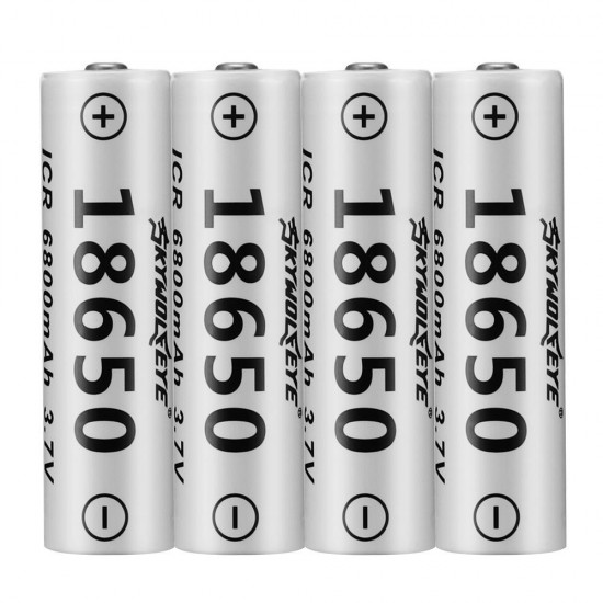 2PSC 3.7V 18650 Battery with Battery Box Flashlight Battery-White