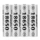 2PSC 3.7V 18650 Battery with Battery Box Flashlight Battery-White