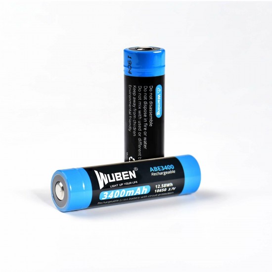 ABE3400 18650 34000mAh Rechargeable Protected Lithium Battery High Capacity Li-battery For Flashlight