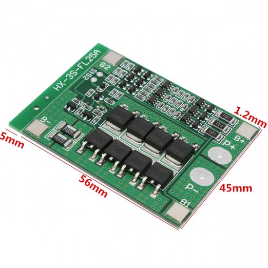 10pcs 3S 11.1V 25A 18650 Li-ion Lithium Battery BMS Protection PCB Board With Balance Function