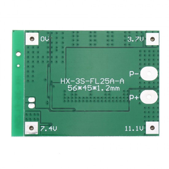 3S 12V 25A 18650 Lithium Battery Protection Board 11.1V 12.6V With Balanced Circuit