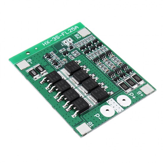 3S 12V 25A 18650 Lithium Battery Protection Board 11.1V 12.6V With Balanced Circuit