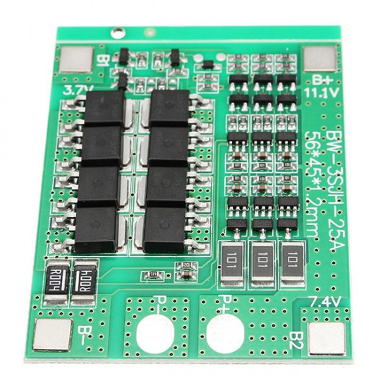 3pcs 3S 12V 25A 18650 Lithium Battery Protection Board 11.1V 12.6V High Current With Balanced Circuit Over Charge Over Discharge Over Current And Short Circuit Protection Function 3pcs 3S 12V 25A 18650 Lithium Battery Protection Board 11.1V 12.6V High Current With Balanced Circuit Over Charge Over Discharge Over Current And Short Circuit Protection Function