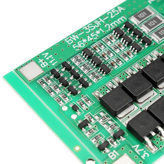 3pcs 3S 12V 25A 18650 Lithium Battery Protection Board 11.1V 12.6V High Current With Balanced Circuit Over Charge Over Discharge Over Current And Short Circuit Protection Function 3pcs 3S 12V 25A 18650 Lithium Battery Protection Board 11.1V 12.6V High Current With Balanced Circuit Over Charge Over Discharge Over Current And Short Circuit Protection Function