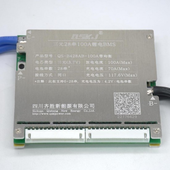 6S to 28S 100A BMS Battery Protection Board with Balancing for Electric Motor Car PCM 18650 Battery Pack Lithium Balance Charging Board 6S to 28S 100A BMS Battery Protection Board with Balancing for Electric Motor Car PCM 18650 Battery Pack Lithium Balance Charging Board