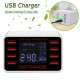 8 USB Charger 40W Multifunction Multi-USB Charging Station Hub Base Wall-mounted Smart Digital Display