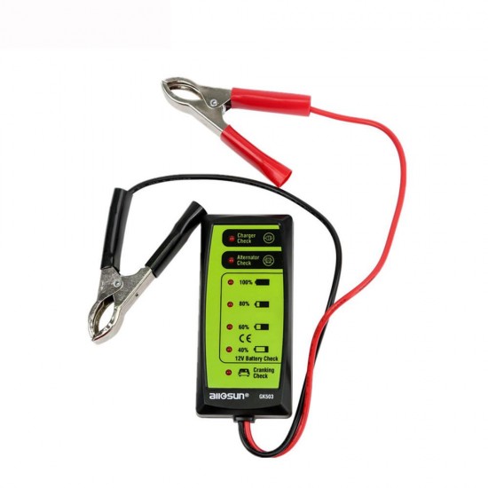GK503 12V Auto Battery Tester for Charger/Alternator/Battery Check LCD Digital Battery Test Analyzer Alternator Cranking Check