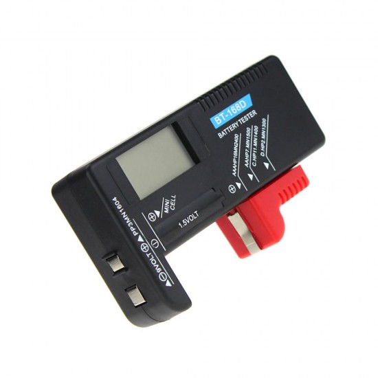 BT-168D Digital Universal Battery Checker Volt Checker For 9V 1.5V And AA AAA Cell Batteries LCD Display Battery Tester Measuring Tools