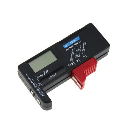 BT-168D Digital Universal Battery Checker Volt Checker For 9V 1.5V And AA AAA Cell Batteries LCD Display Battery Tester Measuring Tools