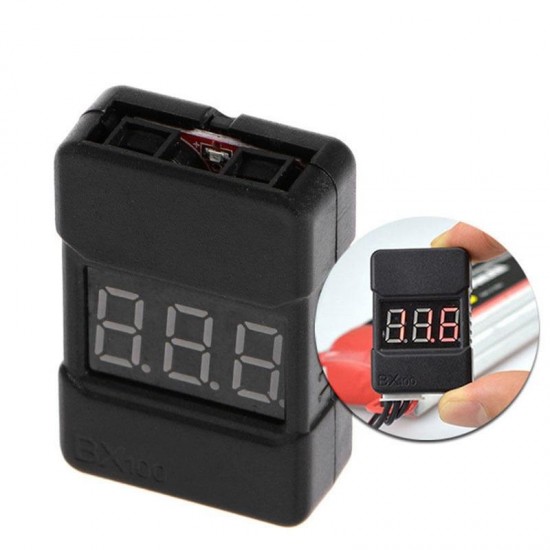 BX100 1-8S Lipo Battery Voltage Tester/ Low Voltage Buzzer Alarm/ Battery Voltage Checker with Dual Speakers BX100 1-8S Lipo Battery Voltage Tester/ Low Voltage Buzzer Alarm/ Battery Voltage Checker with Dual Speakers