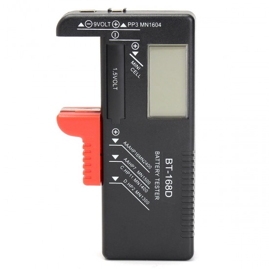 BT-168D Universal AA/AAA/C/D/9V/1.5V LCD Display Battery Tester Button Cell Volt Checker BT-168D Universal AA/AAA/C/D/9V/1.5V LCD Display Battery Tester Button Cell Volt Checker