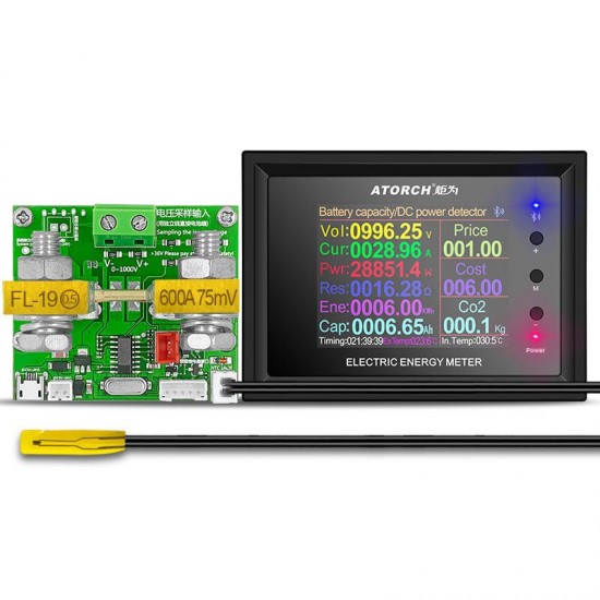 DT24P DC0-1000V 30A DC Power Supply Voltmeter Ammeter Battery Coulometer Capacity Amp Tester Battery Fuel Meter