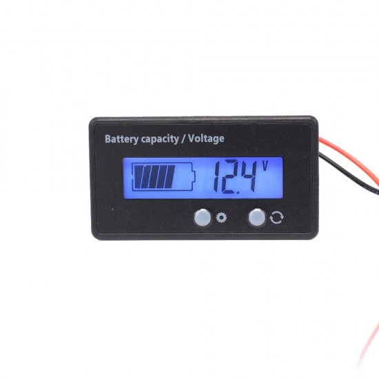 LCD DC 6-63V Battery Tester Voltage and Capacity Measure 3.2V 3.7V Lithium 12V Lead-acid Battery 24V 36V 48V