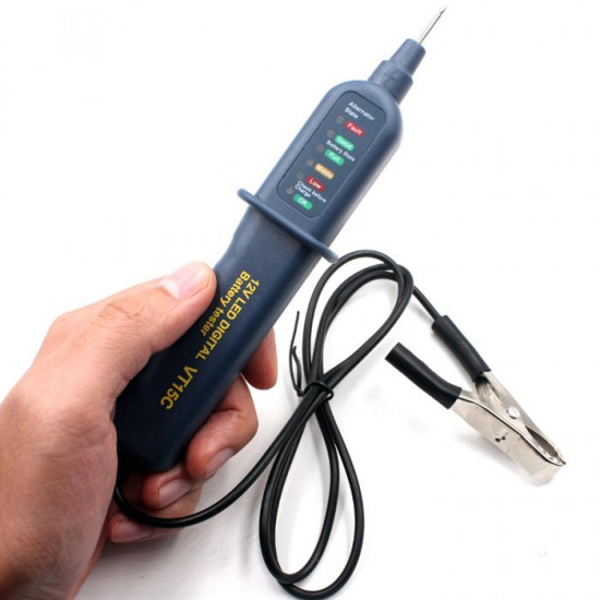 VT15C 12V Car Battery Tester Digital Auto Alternator Analyzer Voltmeter 6 LED Lights VT15C 12V Car Battery Tester Digital Auto Alternator Analyzer Voltmeter 6 LED Lights
