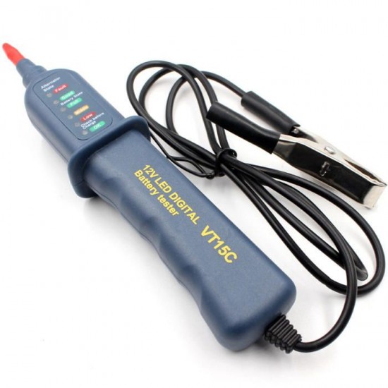 VT15C 12V Car Battery Tester Digital Auto Alternator Analyzer Voltmeter 6 LED Lights VT15C 12V Car Battery Tester Digital Auto Alternator Analyzer Voltmeter 6 LED Lights