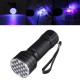 21 LEDs uv395 Portable Aluminum UV Violet Flashlight Mini Violet Torch Currency Detector Lamp Blacklight Light