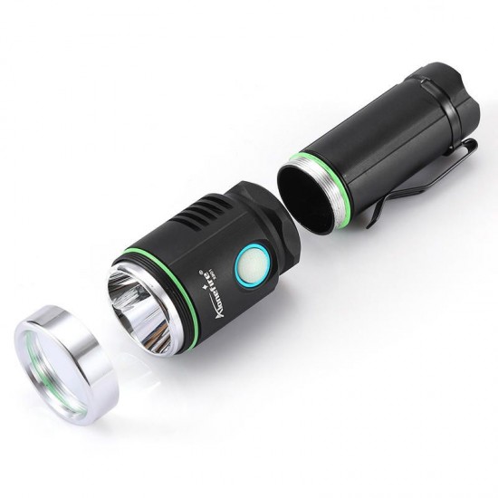 X901 2 1000Lumens 6Modes 4 Color Light USB Rechargeable LED Flashlight