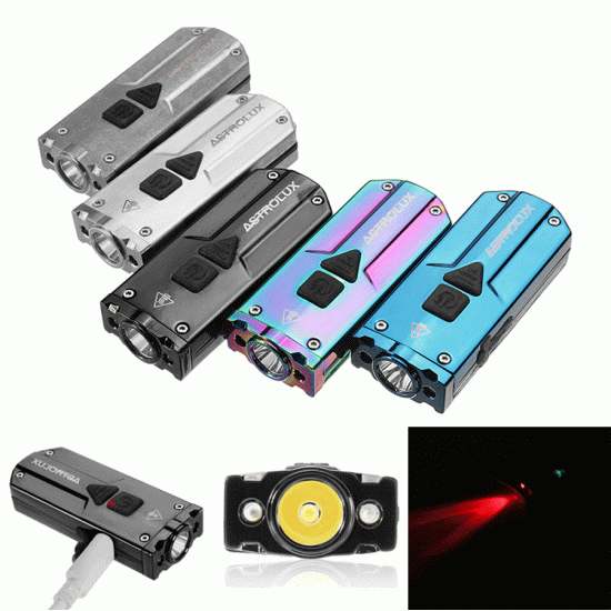 K1 Nichia 219C+365nm UV+Red LED 300LM New Driver USB Stainless Steel Mini Keychain Light