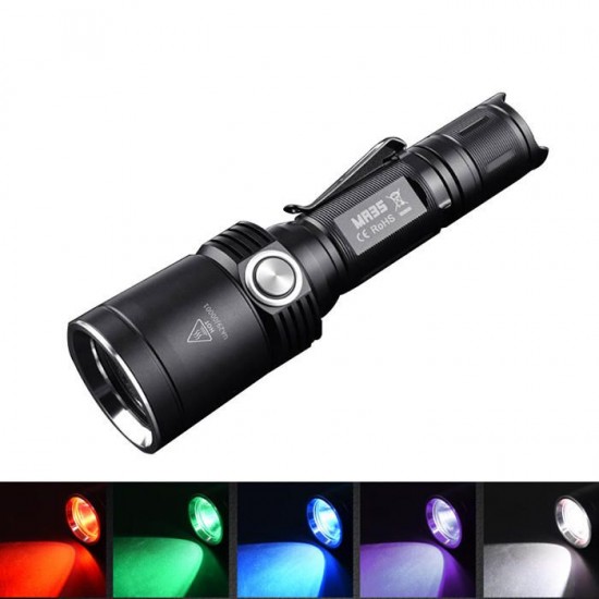 MR35 XP-L2 1200Lumens 5lightcolors Rechargeable Portable UV LED Flashlight