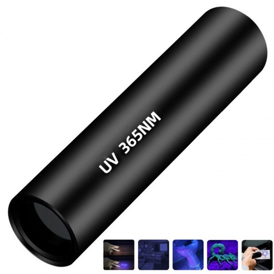 365nm USB Rechargeable Bacteria Detection UV Flashlight Pet Detector Lamp Outdoor Camping Mini Blacklight