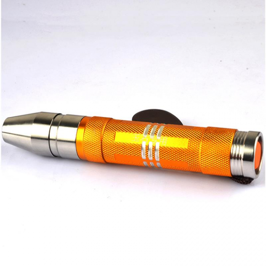 SS-A102 LED Single Mode Stainless Steel Focusing Jade Mini UV Flashlight+Keychain