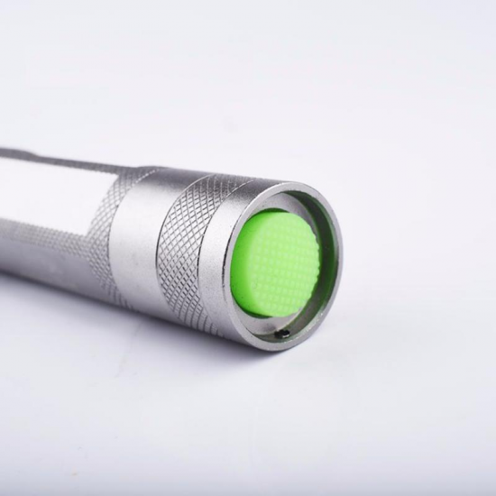 SS-A4 Single Mode Aluminum Alloy Focusing Jade Screening Mini UV Flashlight + Keychain