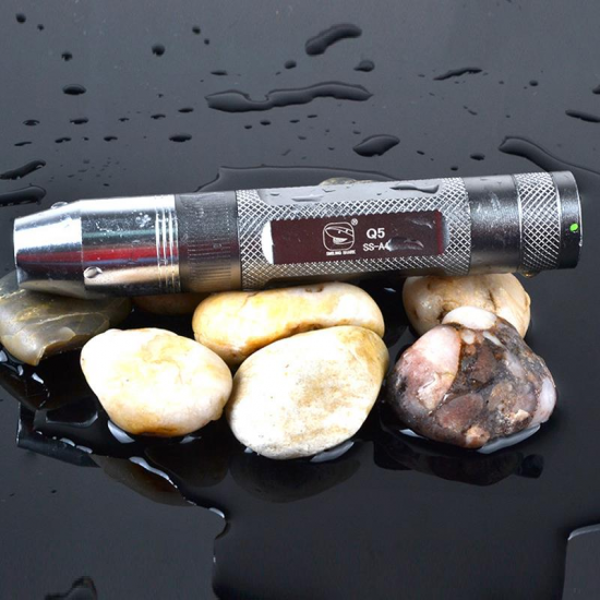 SS-A4 Single Mode Aluminum Alloy Focusing Jade Screening Mini UV Flashlight + Keychain